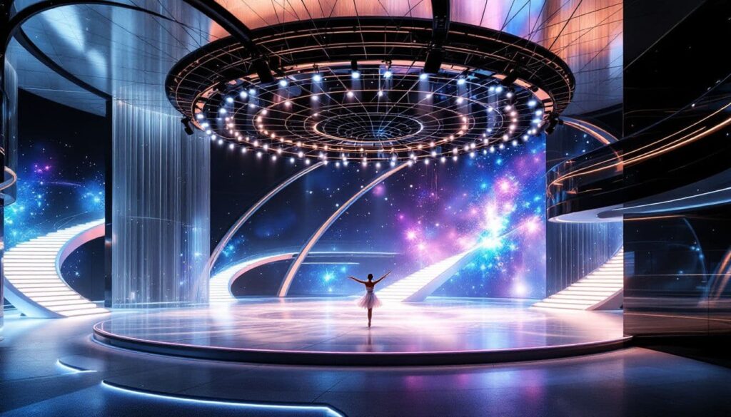 Wireless smart sensors integrated into a ballet stage.